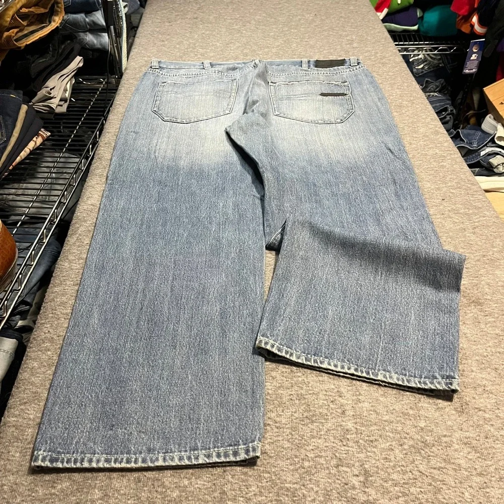Sean John Baggy Y2K Jeans Mens 42x32 Light Wash Wide Leg Denim Streetwear Hip Ho